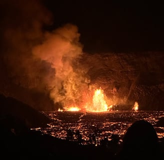 lava fountain in Halema'uma'u Crater inside Kilauea Caldera