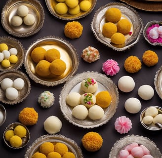 a display case filled with lots of different types of desserts