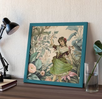 victorian inspired fairy in garden