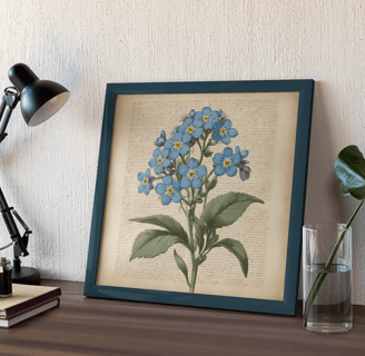 forget me not flower framed