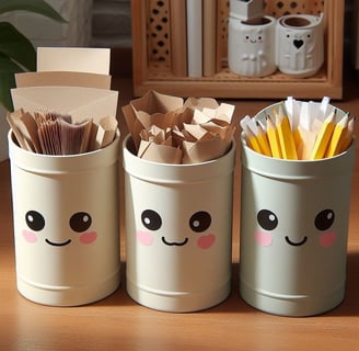 pequeños contenedores para reciclar papel 