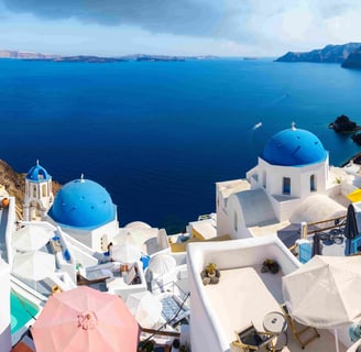 santorini greece panoramic view