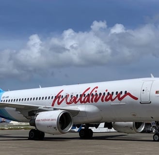 Domestic flight in Maldives. One of the transportations to travel around Maldives to go local Island