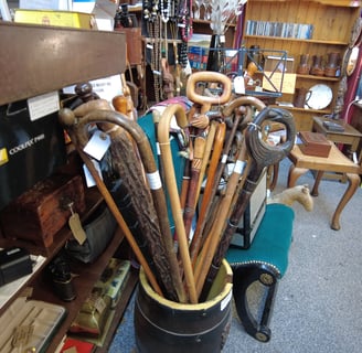 antiques, walking sticks, curios @jkfarm.co.uk