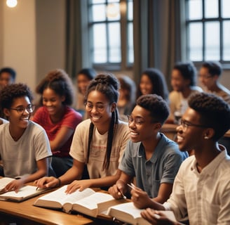 A painted recreation of 'The Last Supper' featuring Jesus at the center and surrounded by disciples in a room with dark walls and a wooden ceiling. The disciples are engaged in animated discussion, and a long table stretches across the image, covered with a white tablecloth and various dishes.