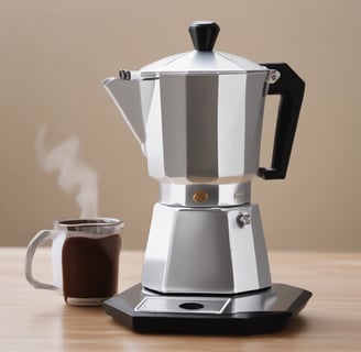 A biodegradable coffee cup with a black lid is tilted on its side on a dark surface. Scattered around the cup are several coffee beans that create a visually appealing arrangement.