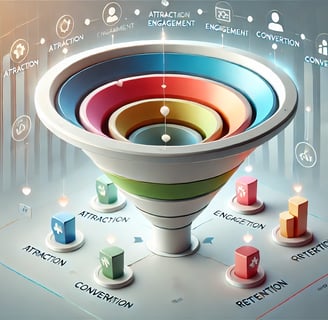 a funnelle with a funnelle of different types of sales funnel