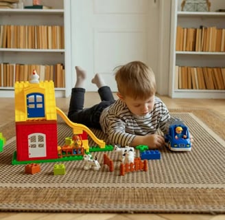 enfant qui joue avec un jeu de construction