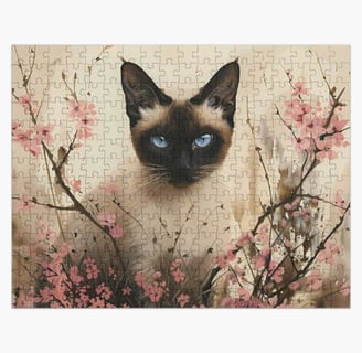 puzzle représentant un chat siamois