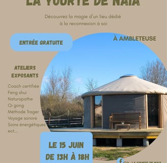 Affiche de l'inauguration de la yourte de naia