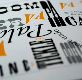 a book opened to show a book with type on it