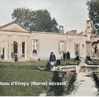 Le château d'Etrepy (Marne) dévasté