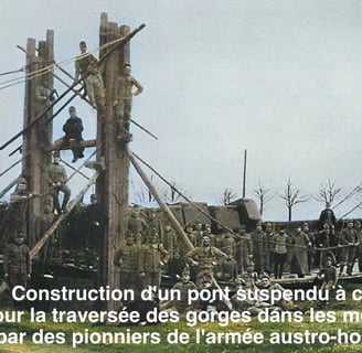 Construction d'un pont suspendu