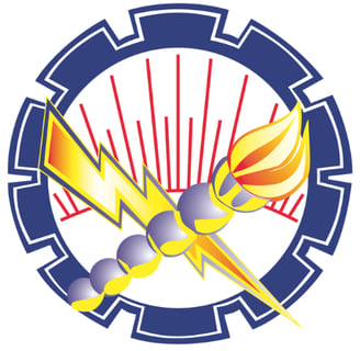 a logo for a company that is selling a torch
