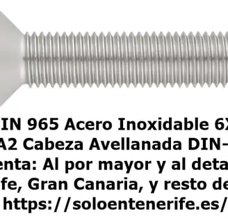 DIN 965 Tornillos Cabeza Avellanada PH en Acero Inoxidable Tornilleria A2 DIN-965