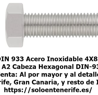 DIN 933 Tornillos Hexagonales en Acero Inoxidable Tornilleria A2 DIN-933