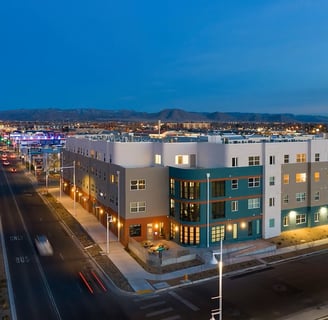 Outside view of PAH! Hiland Plaza Apartments