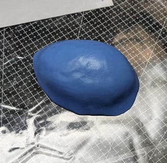 silicone paste lies over the model