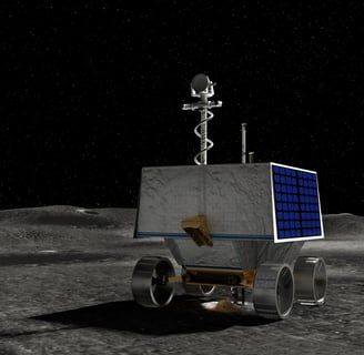 3D rendering of the Viper Rover on the Moon