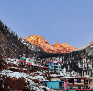 a mountain scene with a mountain range in the background