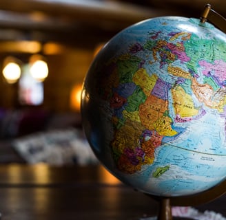 a globe globe with a map of the world