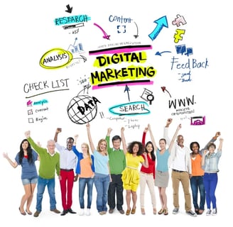 Digital tools illustration – Representing smart tools for efficient digital marketing and business g