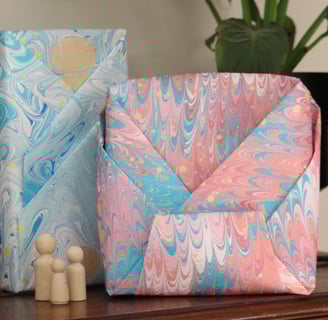 The Nature Table Marbled Paper Gift Wrapping