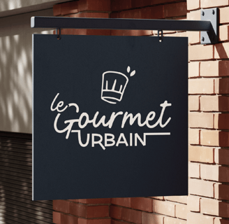 Réalisation : Logo identité visuelle - Restaurant - Le gourmet urbain - Amy Atelier Graphique