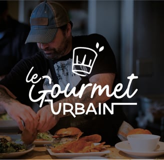 Réalisation : Logo identité visuelle - Restaurant - Le gourmet urbain - Amy Atelier Graphique