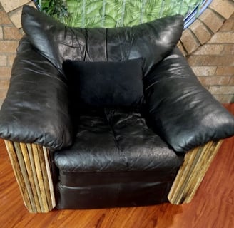 leather chair with saguaro trim