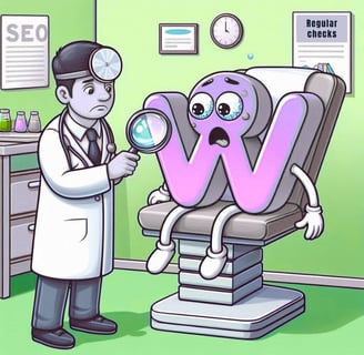 Doctor examining a website