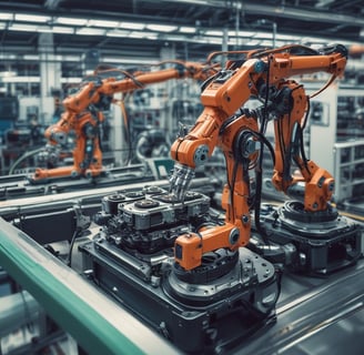 A small, illuminated repair shop is nestled within a dimly lit urban environment. The shop is busy with activity as a person repairs a scooter and another individual sits nearby, seemingly engaged in conversation or rest. Various scooters are parked outside, some with visible signage, while the shop's interior is cluttered with tools and parts.