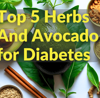 Avocados and diabetes-friendly herbs arranged with clean, bright background