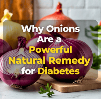 Sliced red onion with whole yellow onions on a kitchen counter