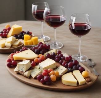 A table covered in a variety of gourmet dishes, including a plate of oysters on ice, a charcuterie board with cheeses and cured meats, a dish with a seafood topping, a plate with sliders, and a vibrant salad. A glass of beer and a cocktail with a lime wedge are also present, along with utensils and a small candle.