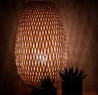 a lamp that is sitting on a table