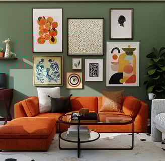 a living room with a couch and a television