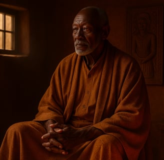 a man sitting in a chair in a room