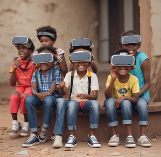 girl using VR goggles