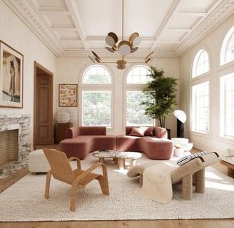 interior decoration of living room with a couch and a chair