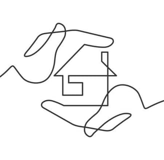 Drawing of two hands holding a house