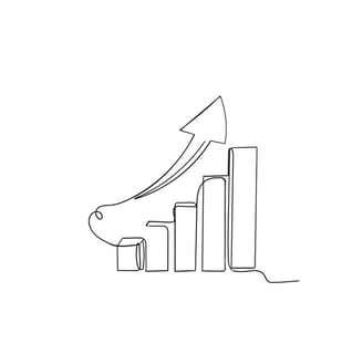 Drawing of investment chart going up