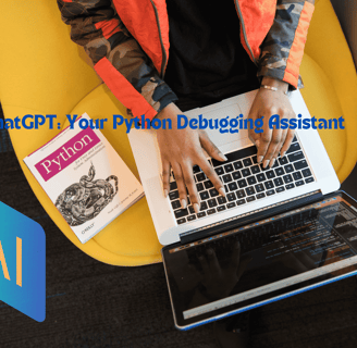 a person sitting on a yellow chair and doing Python coding with a laptop 
