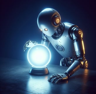 Robot gazing into a crystal ball