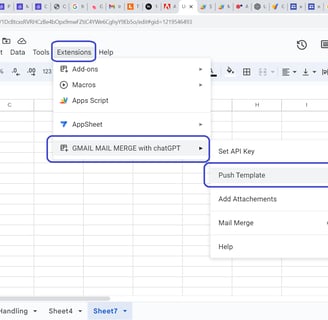 Google sheets add-on G-Mail Merge with chatGPT