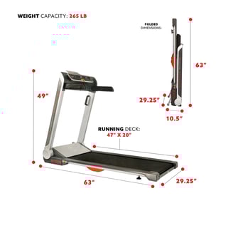 treadmill dimensions