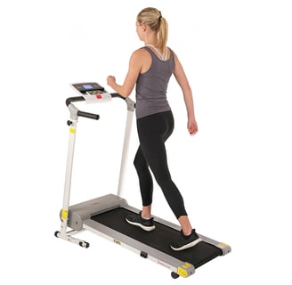 riding a treadmill