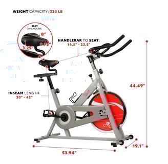 Silver exercise bike