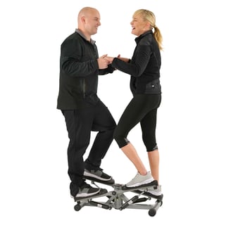 couple using stepper
