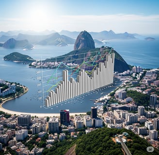 grafico generico com o Rio de janeiro ao fundo